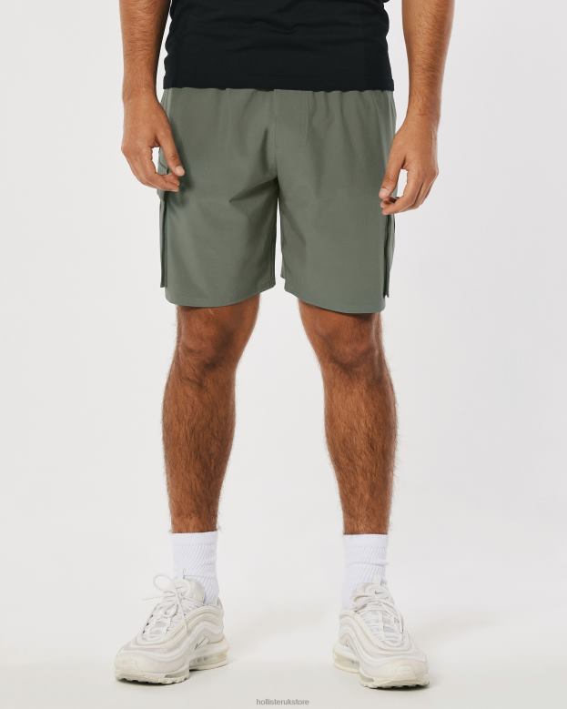 Bottoms Hollister Men Gilly Hicks Active Unlined Cargo Shorts 7\\ 488201352 Sage